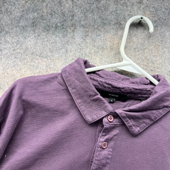 Vince Polo Shirt Mens XL Purple Long Sleeve USA Cotton Casual Extra Large - Picture 8 of 10